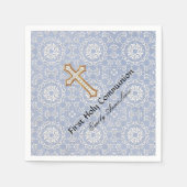 ホーリーファースト金ゴールドゴールデンクロスレースガール スタンダードカクテルナプキン (正面)