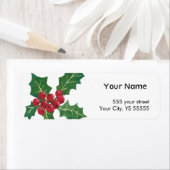 ホーリーベリーと離れスブランチホリデーグラフィック ラベル (インサイチュ)