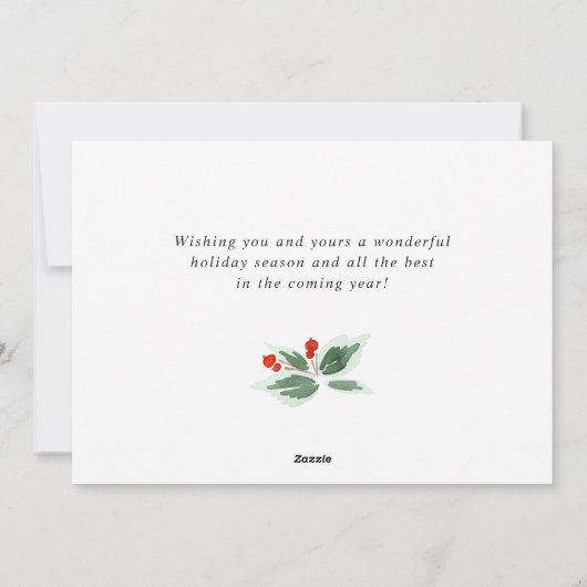 ホーリーベリーのリースを使ったクリスマスの挨拶写真 シーズンカード (裏面)