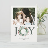 ホーリーベリーの松の木のクリスマスリースの写真 シーズンカード (スタンド正面)