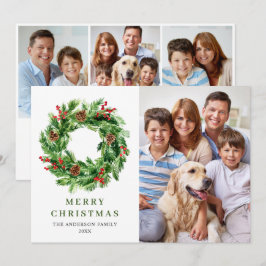 ホーリーベリー松ぼっくりクリスマスリース 4枚の写真 シーズンカード