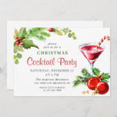 ホーリーベリー ホリデー クリスマスパーティー 招待状 (正面/裏面)