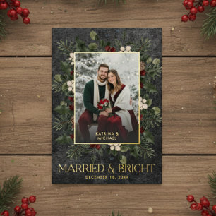 ホーリーベリー ワイン 結婚 ブライト クリスマス フォト 箔シーズンカード