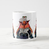 ホーリーマウスの猫のパグ ジャンボコーヒーマグカップ (正面)