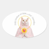 ホーリーマザーキャットクラシックステッカー 楕円形シール (正面)