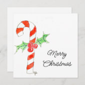 ホーリー付きのキャンディケイン シーズンカード (正面/裏面)