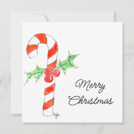 ホーリー付きのキャンディケイン シーズンカード