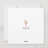 ホーリー付きのキャンディケイン シーズンカード (裏面)