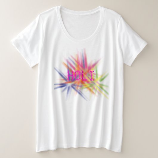 ホーリー祭おめでとう、色彩の祭典、ホーリーハイ プラスサイズTシャツ (デザイン正面)