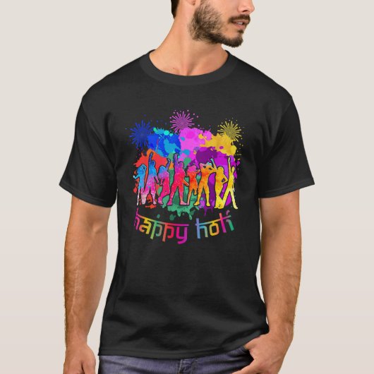 ホーリー祭の色々 ホーリー祭 フグワ ヒンドゥー 春 Tシャツ (正面)