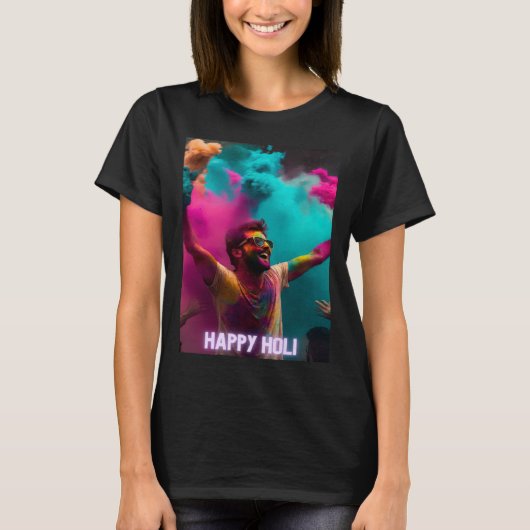 ホーリー祭りのハッピーな服装 Tシャツ (正面)
