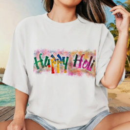ホーリー祭りカラフルデザイン Tシャツ