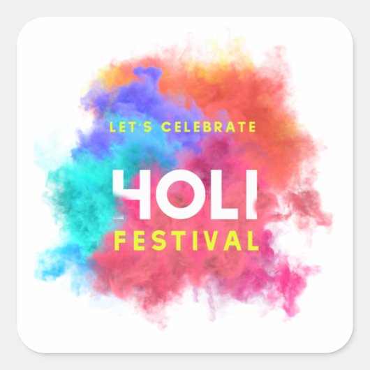 ホーリー祭り スクエアシール (正面)