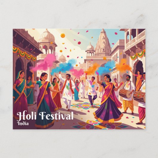 ホーリー祭 インド ポストカード (正面)