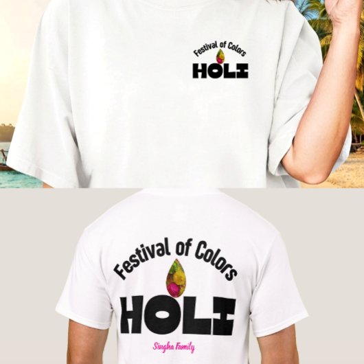 ホーリー祭 カラフルな光の祝祭 カスタムデザイン Tシャツ