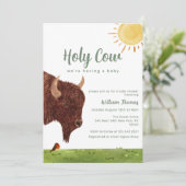 ホーリー・カウ・ファーム 動物ベイビーシャワー 招待状 (スタンド正面)