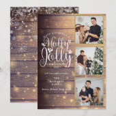 ホーリー・ジョリー・ラスティック・ウッド 3 フォト コラージュ シーズンカード (正面/裏面)