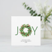 ホーリー・ベリー・パインコーンのクリスマスリース シーズンカード (スタンド正面)