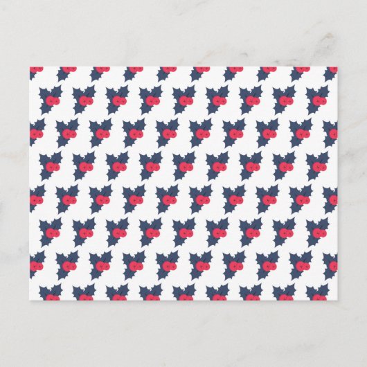 ホーリー ベリー メリー クリスマス ホリデー ウィンター クリスマス ポストカード (正面)