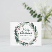 ホーリー・リース クリスマスおめでとう 新しい家から 案内ポストカード (スタンド正面)