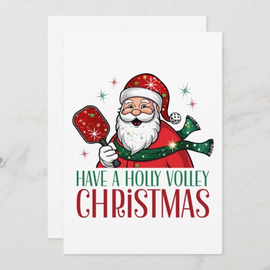 ホーリー・ヴォレーをクリスマスソングにピックルボール シーズンカード (正面/裏面)