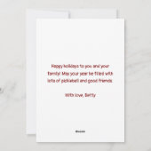 ホーリー・ヴォレーをクリスマス・ソング・ピックルボールで シーズンカード (裏面)