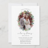 ホーリー wreath スクリプト クリスマス フォト 招待状 (正面)