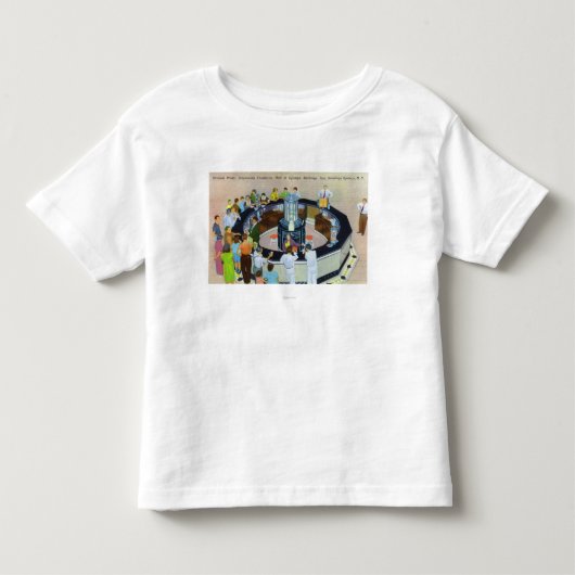 ホールで噴水での集まっている群集 トドラーTシャツ (正面)