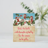 ホールに柊の枝を飾る シーズンポストカード (スタンド正面)