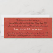 ホールに赤いエレガントブラッククリスマスを飾る 招待状 (裏面)