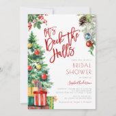ホールのデッキを作ろうクリスマスブライダルシャワー 招待状 (正面)