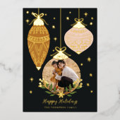 ホールの写真エレガントぶら下がったオーナメント 箔シーズンカード (正面)