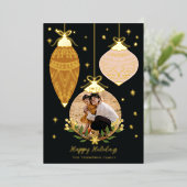 ホールの写真エレガントぶら下がったオーナメント 箔シーズンカード (立ち正面)