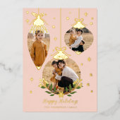 ホールの写真エレガントぶら下がったオーナメント 箔シーズンカード (正面)