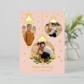 ホールの写真エレガントぶら下がったオーナメント 箔シーズンカード (立ち正面)