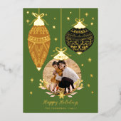 ホールの写真エレガントぶら下がったオーナメント 箔シーズンカード (正面)