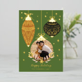 ホールの写真エレガントぶら下がったオーナメント 箔シーズンカード (立ち正面)