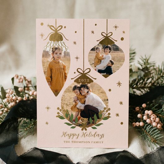 ホールの写真エレガントぶら下がったオーナメント 箔シーズンカード