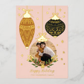 ホールの写真エレガントぶら下がったオーナメント 箔シーズンカード (正面)