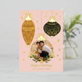 ホールの写真エレガントぶら下がったオーナメント 箔シーズンカード (立ち正面)