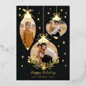 ホールの写真エレガントぶら下がったオーナメント 箔シーズンカード (正面)