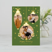 ホールの写真エレガントぶら下がったオーナメント 箔シーズンカード (立ち正面)