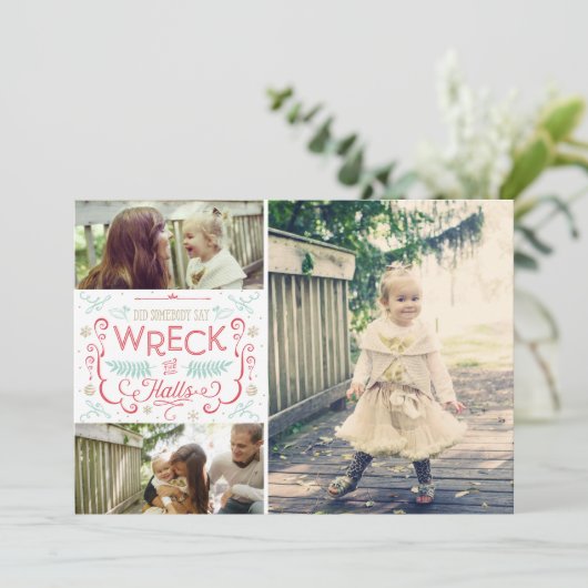 ホールを壊す – 家族のおもしろいクリスマスカード シーズンカード (スタンド正面)