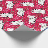 ホールを牛とホリー（赤）ボイントンで飾る ラッピングペーパー (角)