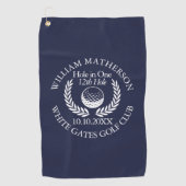 ホールインカスタムワンリースネイビーブルー ゴルフタオル (正面)