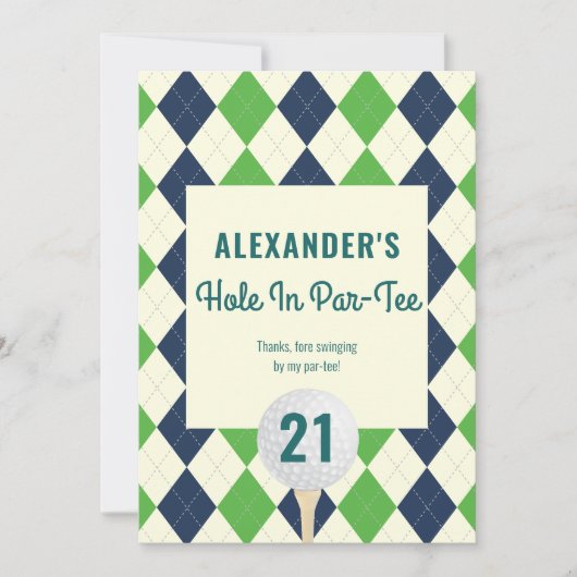 ホールインパラティーエイジゴルフマスター誕生日 サンキューカード (正面)