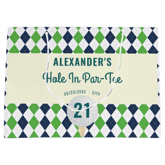 ホールインパラティーエイジゴルフマスター誕生日 ラージペーパーバッグ (正面)