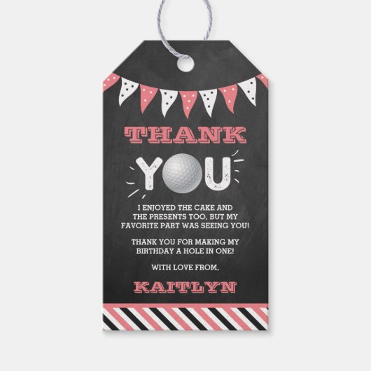 ホールインワンガールズゴルフ1stバースデーパーティー ギフトタグ (正面)