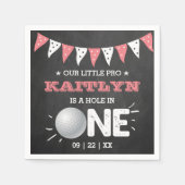 ホールインワンガールズゴルフ1stバースデーパーティー スタンダードカクテルナプキン (正面)