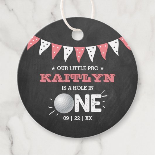ホールインワンガールズゴルフ1stバースデーパーティー フェイバータグ (正面)